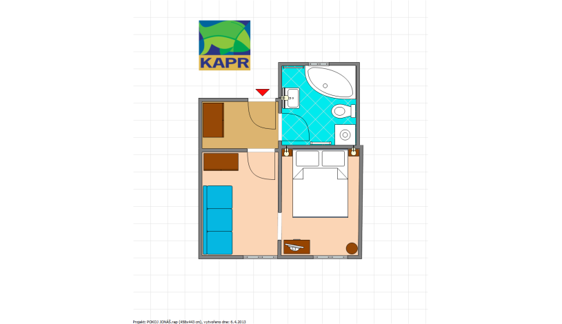 PENZION KAPR Český Krumlov - JONÁŠ - ČTYŘLŮŽKOVÝ POKOJ STANDART S VÝHLEDEM NA ŘEKU 
