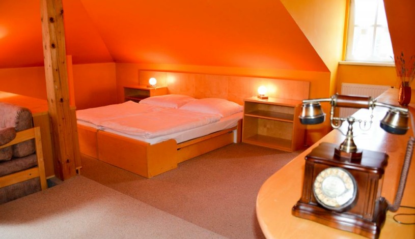 Hotel Zámeček Čeladná Čeladná - Dvojlůžkový se šikmým podhledem , sprcha