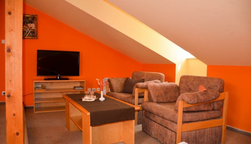 Hotel Zámeček Čeladná Čeladná - Dvojlůžkový se šikmým podhledem,vana