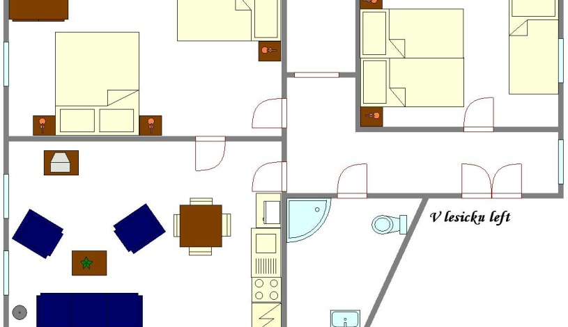 Apartmány V Lesíčku Praha - Apartmán se 2 ložnicemi