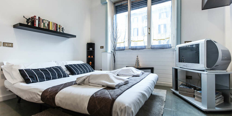 2-Schlafzimmer Milano Sant'Ambrogio mit Küche für 4 Personen